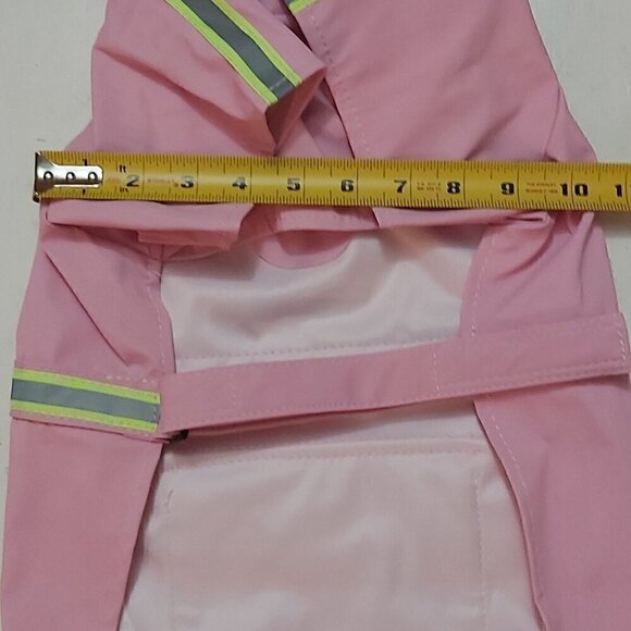 Pink Raincoat Size 2XL with Reflective Stripe, Velcro Closure, W/Leash Hole, 2XL - Picture 6 of 8